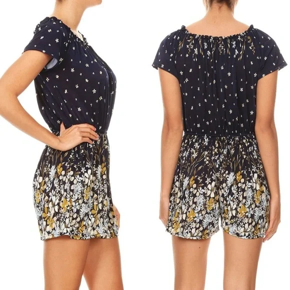 Floral Printing Ombre Romper - Picture 4 of 8